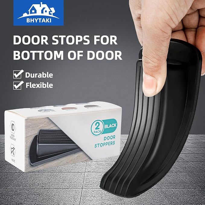 Door Stoppers for Bottom of Door on Floor, Premium Rubber Stoppers Wedge - Image 3
