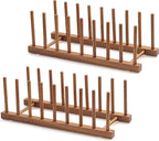 HBlife 2pcs Acacia Wooden Dish Dying Rack Pot Lid Plate Organizer Holder by HBlife