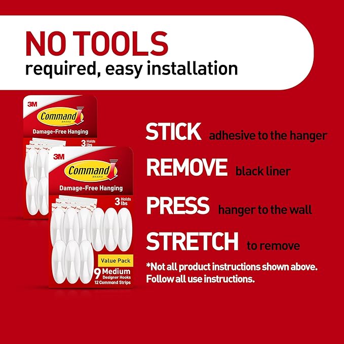 Command Medium Designer Hooks, Damage Free Hanging Wall Hooks - Image 7