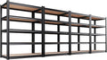 AOAORRG Set of 4 Garage Shelving Heavy Duty Storage Shelves, Metal Adjustable Shelving Unit, Utility Garage Organizer Shelf for Basement, Pantry, Kitchen, Warehouse, 45.6" Wx17.7 Dx71.2 H, Black by Unknown