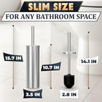2 Pcs Stylish Stainless Steel Toilet Brush and Holder Set - Image 2