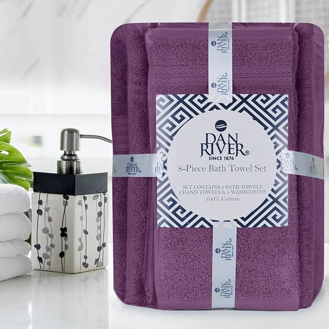DAN RIVER 8 PC Luxury Bath Towels - Image 8
