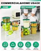 12QT NSF Food Storage Containers: 8 PCS Commercial Clear Round Food Storage - Image 8