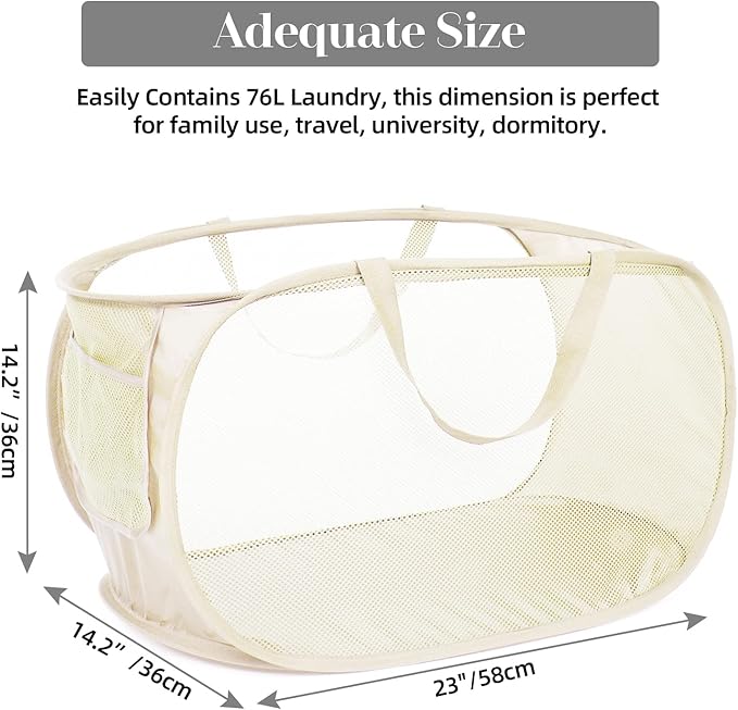 2 Pcs Durable Collapsible Laundry Baskets - Image 4