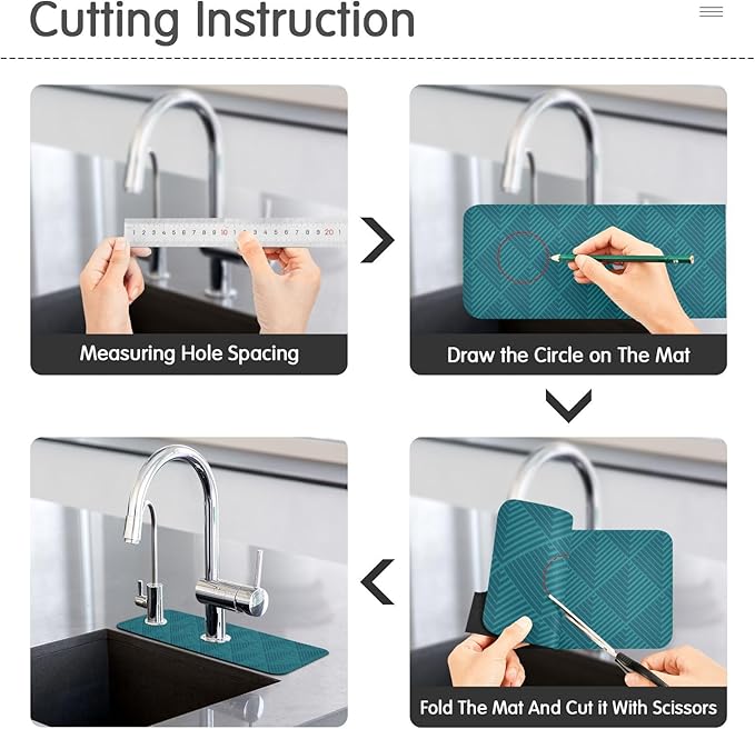 Kitchen Sink Splash Guard 1 PC 30 Inch Sink Faucet Mat Splash Guard - Image 4