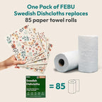 FEBU Swedish Dishcloths for Kitchen | 5 Pack Neutral Reusable Paper Towels - Image 3