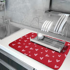 Valentines Dish Drying Mat for Kitchen Counter 18x24 Inch Valentine's Day Red - Image 5