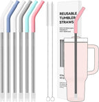 6 Pcs Metal Reusable Straws for 40 oz Tumbler, Stainless Steel Long Drinking by AccessoriesForWaterBottle