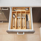 Umilife Bamboo Kitchen Drawer Organizer, 11 Inch Silverware Utensils Tray Holder - Image 5