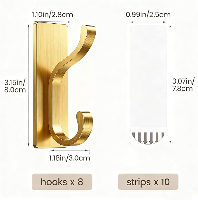 pickpiff Wall Hooks with Adhesive Strip- Easy to Remove, No Residue, Strong - Image 4