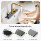 15.8" x 4" Stone Faucet Mat for Kitchen Sink, Quick Drying Diatomite Sink Tray - Image 4
