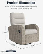 Outdoor Swivel Recliner Chair Set of 2, All-Weather Wicker Reclining Patio Chair with Adjustable Backrest and Footrest - Image 2
