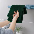 Jacquotha 2-Piece Hand Towels Set in Forest Green, Wavy Striped Jacquard Towels - Image 7