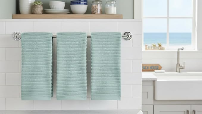 Seafoam Light Sage Aqua Mineral Green Kitchen Hand Dish Towels: Oversized 28" x - Image 6