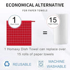 Homaxy 100% Cotton Terry Kitchen Dish Cloths, Ultra Soft and Absorbent Dish - Image 7