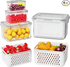 4 Pcs Fruit Storage Containers for Fridge by Unknown
