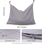 Hanging Linen Laundry Bag, 100% Pure Flax Linen Over The Door Hamper - Image 2