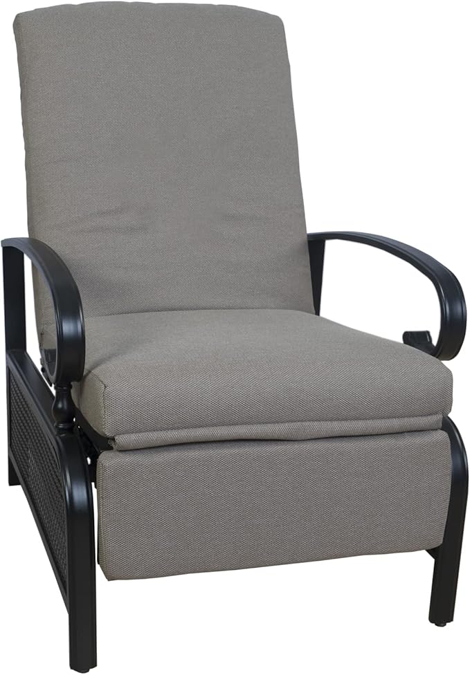 Kozyard Adjustable Outdoor Reclining Lounge Chair, Cushioned Patio Chaise Lounge with Extendable Metal Frame for Sunbathing, Reading & Relaxing – Comfortable Outdoor Recliner(Beige) - Image 8