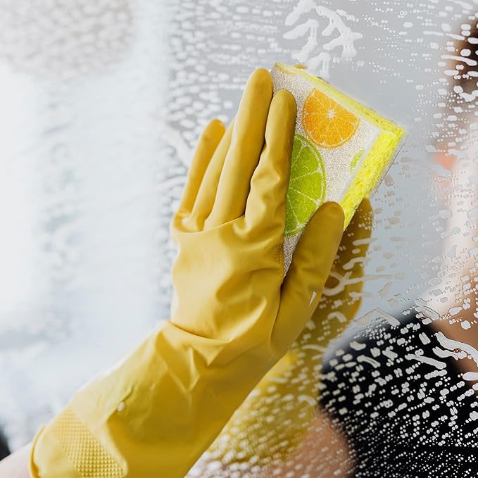 CELOX Lemon Printed Dual Sided Scrub Dish Sponges, Non Scratch Sponge - Image 5