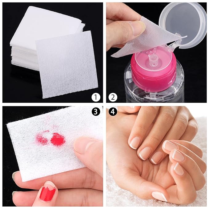650 Pcs Lint Free Nail Wipes Nail Art Gel Polish Remover Cotton Pad - Image 4