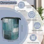 Blue Gray Modern Laundry Basket, Art Foldable - Image 2