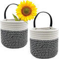 Cotton Rope Hanging Baskets for Organizing 2 Pcs Round Small Wall Basket by SOQKEEN