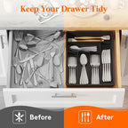 Lifewit Silverware Drawer Organizer Tray, Plastic Cutlery Storage - Image 8