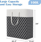 BlissTotes 3-Pack Laundry Basket, Freestanding＆Waterproof Laundry Hamper - Image 2