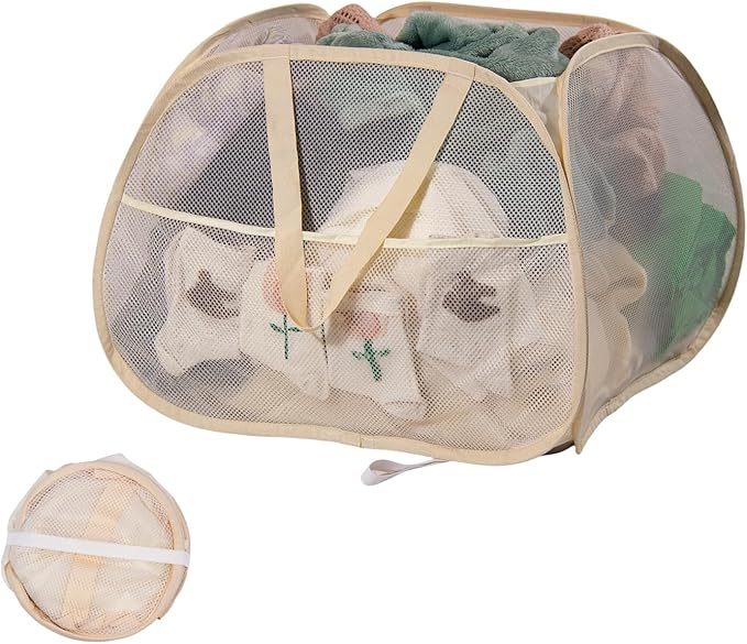Collapsible Laundry Basket, 90L Foldable Pop-up Laundry Hamper by HEDONLEE