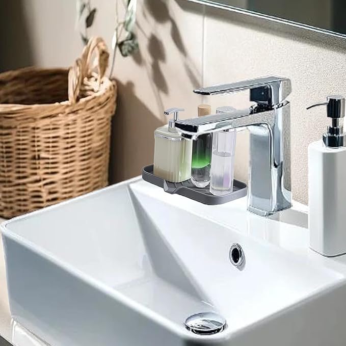 2 PC Sponge Stand for Kitchen Sink and Soap Tray for Bathroom Sink, Silicone - Image 4