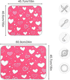 Hot Pink Love Dish Drying Mat for Kitchen Countertop 16x18 Happy Valentine’s - Image 3