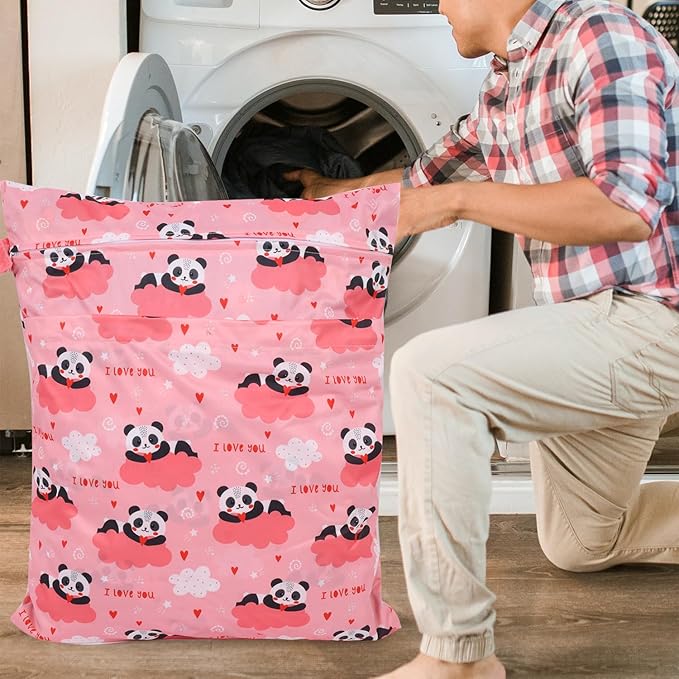 2pcs Travel Waterproof Laundry Bag, Cloth Diaper Wet Dry Bags - Image 5