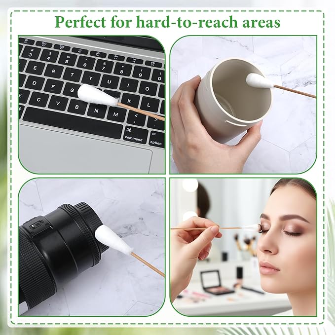 200 PCS Large Cotton Swabs 9.8 Inch Pet Ear Cleaning Solution Supplies Cotton - Image 5