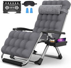 Suteck Oversized Zero Gravity Chair,33In XXL Lounge Chair w/Removable Cushion&Headrest, Reclining Camping Chair w/Upgraded Lock and Footrest, Reclining Patio Chairs Recliner for Indoor Outdoor,500LBS by Suteck
