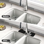 Black Funny Skull Human Skeleton Halloween Kitchen Sink Splash Guard Faucet Mat - Image 4