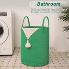 Large Woven Laundry Basket Hamper, 80L Cotton Rope Storage Bin - Image 5