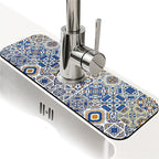 Kitchen Sink Splash Guard，Traditional Moroccan tiles Faucet Mat Sink by ZHUZHISHAN