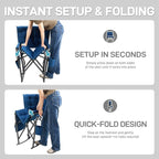 EVER ADVANCED Lightweight Folding Rocking Camping Chair, Padded Portable Rocker Chair for Patio, Lawn and Outdoors, Heavy Duty Hard Armchair for Adults, Blue - Image 4