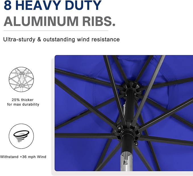 ABCCANOPY Solar Led Patio Umbrellas with 32LED Lights 11FT (Blue) - Image 6