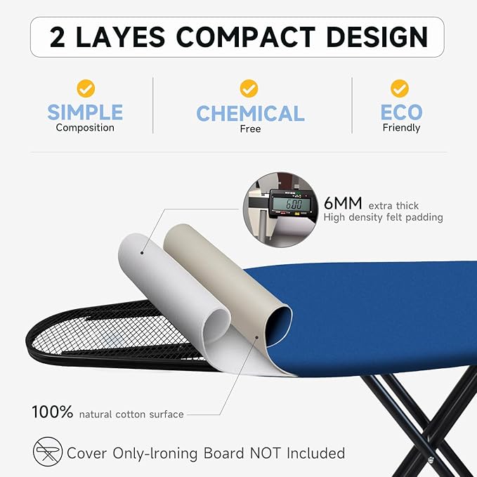 Ironing Board Cover, Full Size Scorch Resistant Padding, Silicone Coating - Image 5