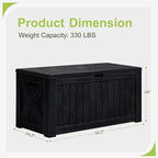 Greesum 120 Gallon Deck Box, Resin Outdoor Storage Container for Patio Furniture, Garden Tools, Pool Accessories, Weatherproof, Lockable, Black - Image 6
