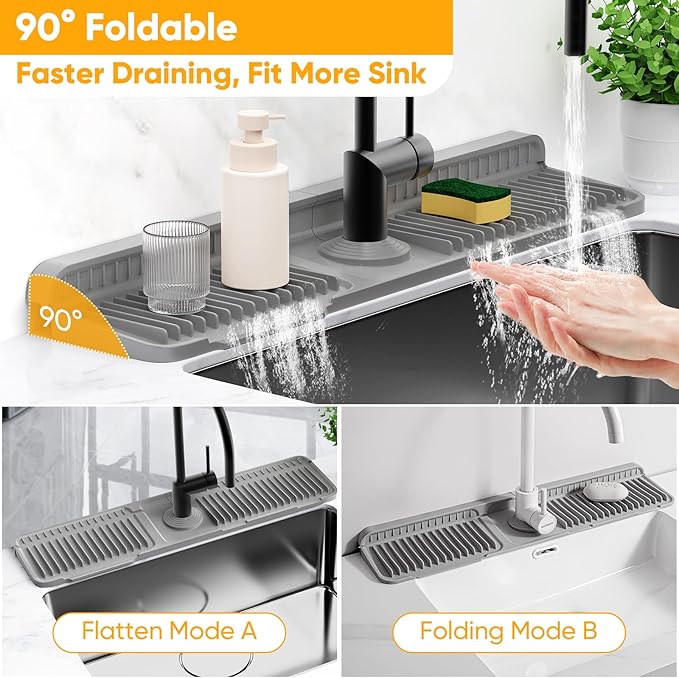 24'' Longer Faucet Mat for Kitchen Sink Splash GuardKitchen Sink Faucet Mat - Image 5