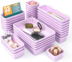 33 PCS Drawer Organizer Set, 4 Size Makeup Drawer Divider Organizer by StoreHappily