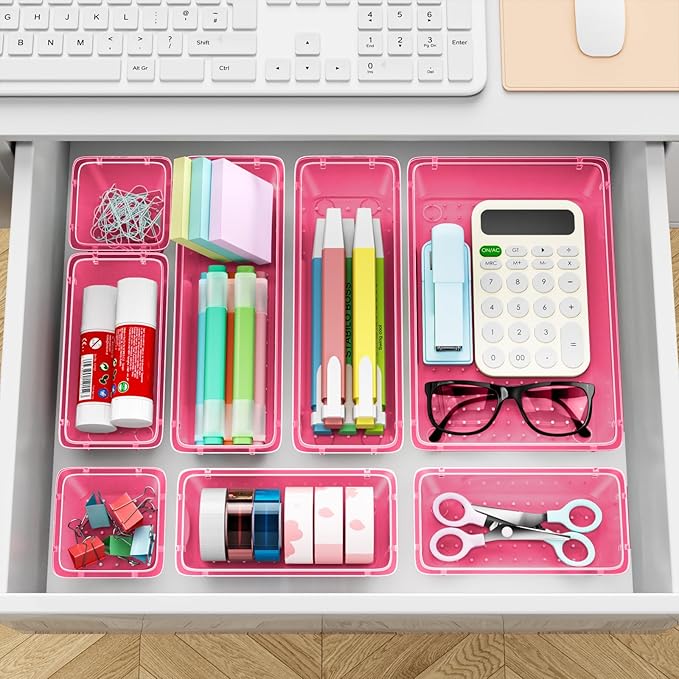 12 PCS Drawer Organizer Set, 4 Sizes Tool Storage Trays - Image 7