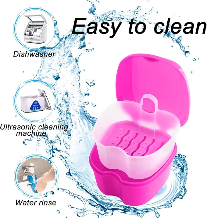 Keedolla 2 Pack Denture Bath Box Cup Retainer Cleaner Case - Image 7