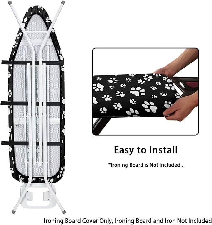 White Dog Paws Ironing Board Cover Heat Reflective Iron Pad - Image 4