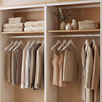 HOUSE DAY Wooden Hangers with Clips 24 Pack, Heavy Duty White Wood Pants Hanger - Image 6