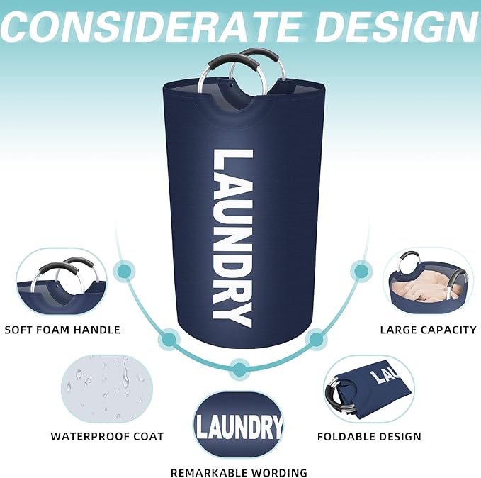StorageRight 90L Large Laundry Basket, Laundry Hamper, Dirty Clothes Hamper - Image 3