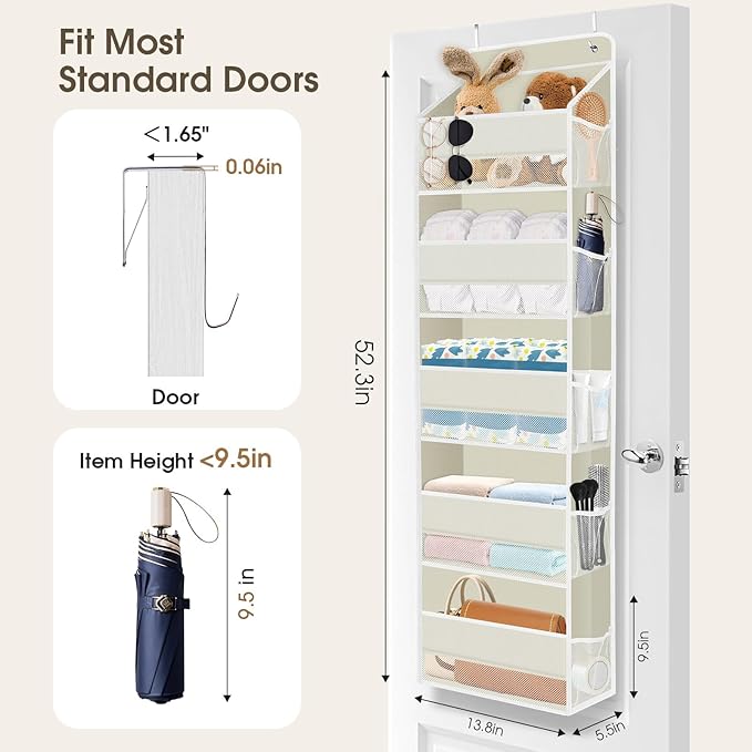 2 Pack Over The Door Organizer, Hanging Storage Organizer - Image 2