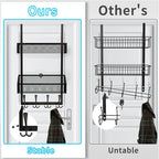 Over The Door Hooks Organizer, Coat Rack Over The Door Storage Hanger Towel Rack - Image 2
